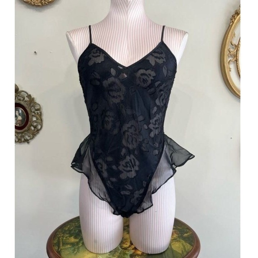 Vintage Victoria's Secret Gold Label Devore‎ Rose Bodysuit